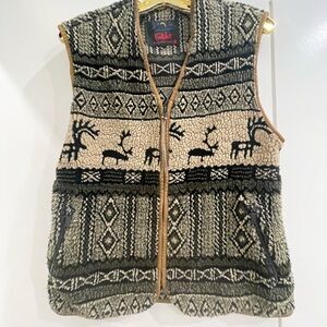 Black and Cream Patterned Vest